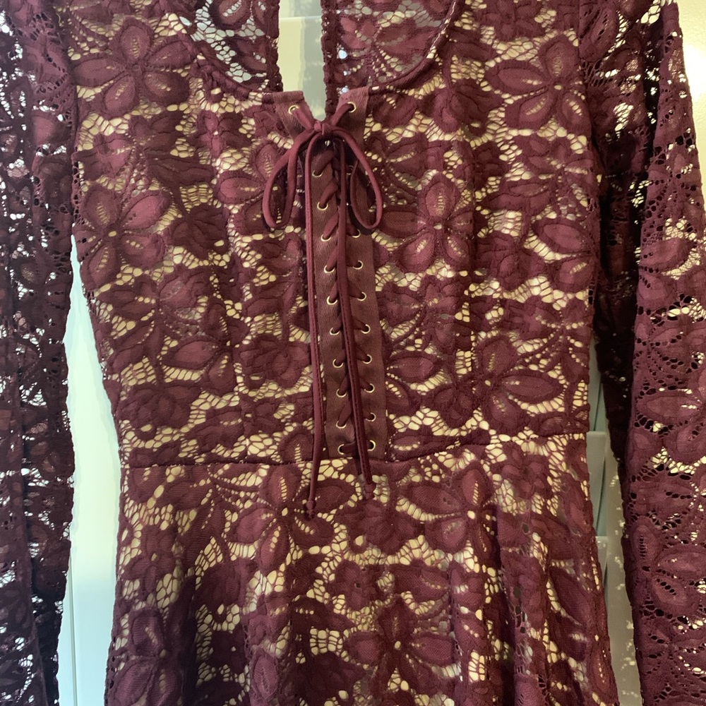 Laced Maroon Dress - Picture 6 of 6